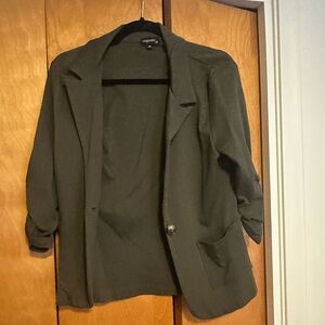 Olive green cotton blazer